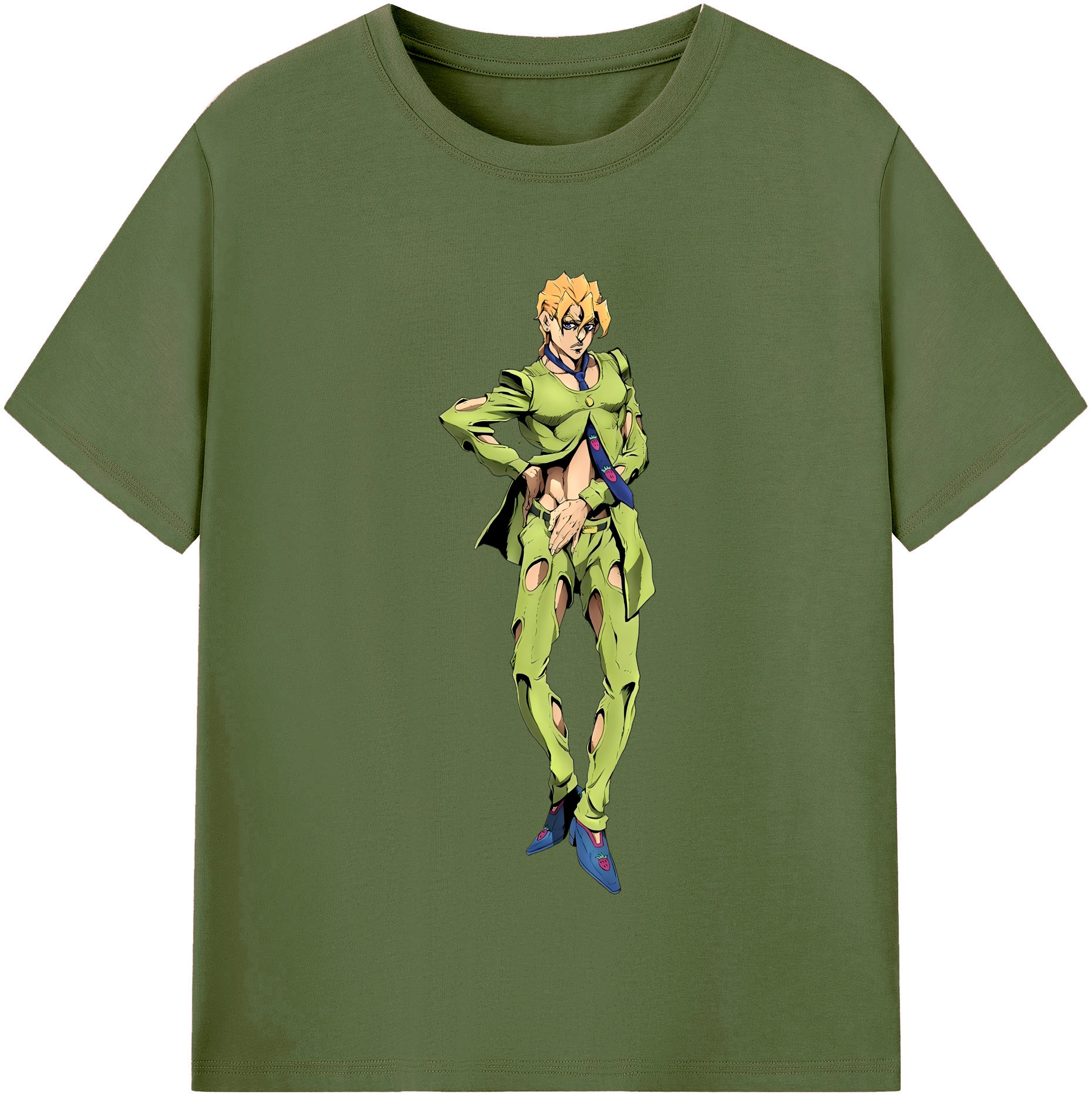 （画像用） ジョジョの奇妙な冒険 パンナコッタ?フー JoJo's Bizarre Adventure Pannacotta Fugo 綿100％半袖Tシャツ（フロントプリント）